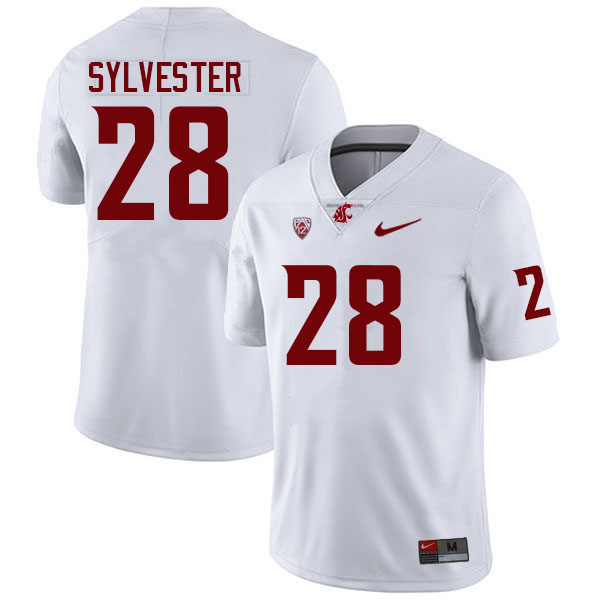 Washington State Cougars #28 Reece Sylvester College Football Jerseys Sale-White